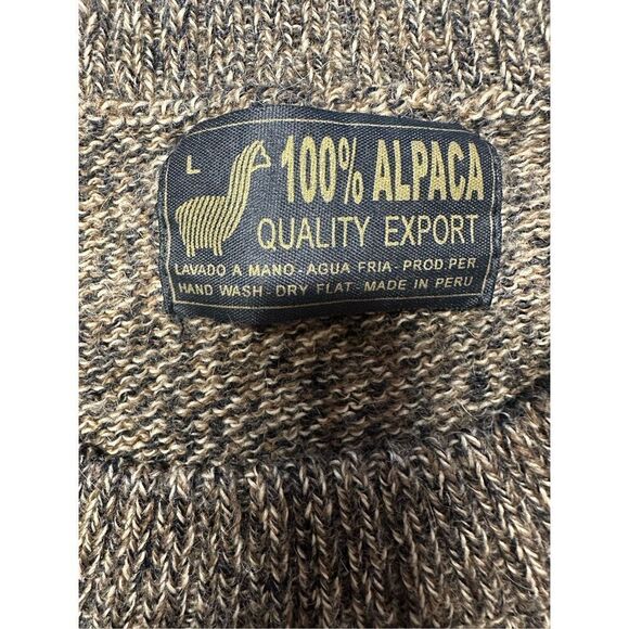 Size Large Vintage Mens Alpaca Quality Export Long Sleeve Crew Neck Sweater - Picture 5 of 5